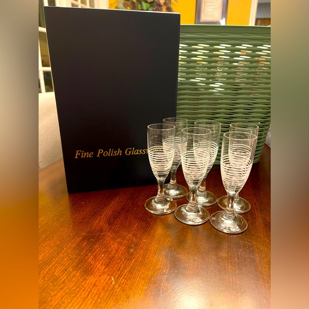 SALE Fine Polish Glassware Set of 6